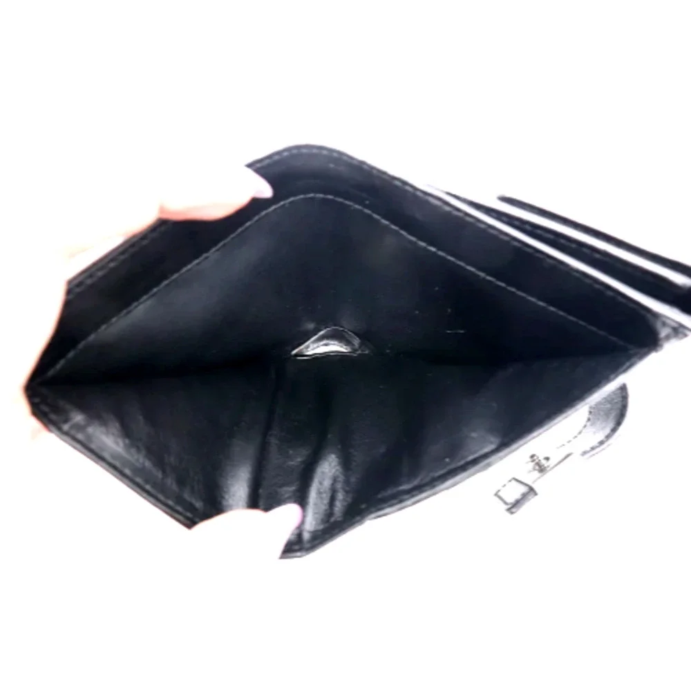 Gucci Compact Hook Wallet in Black with Logo Plate Suede and Leather Authentic - Picture 14 of 14